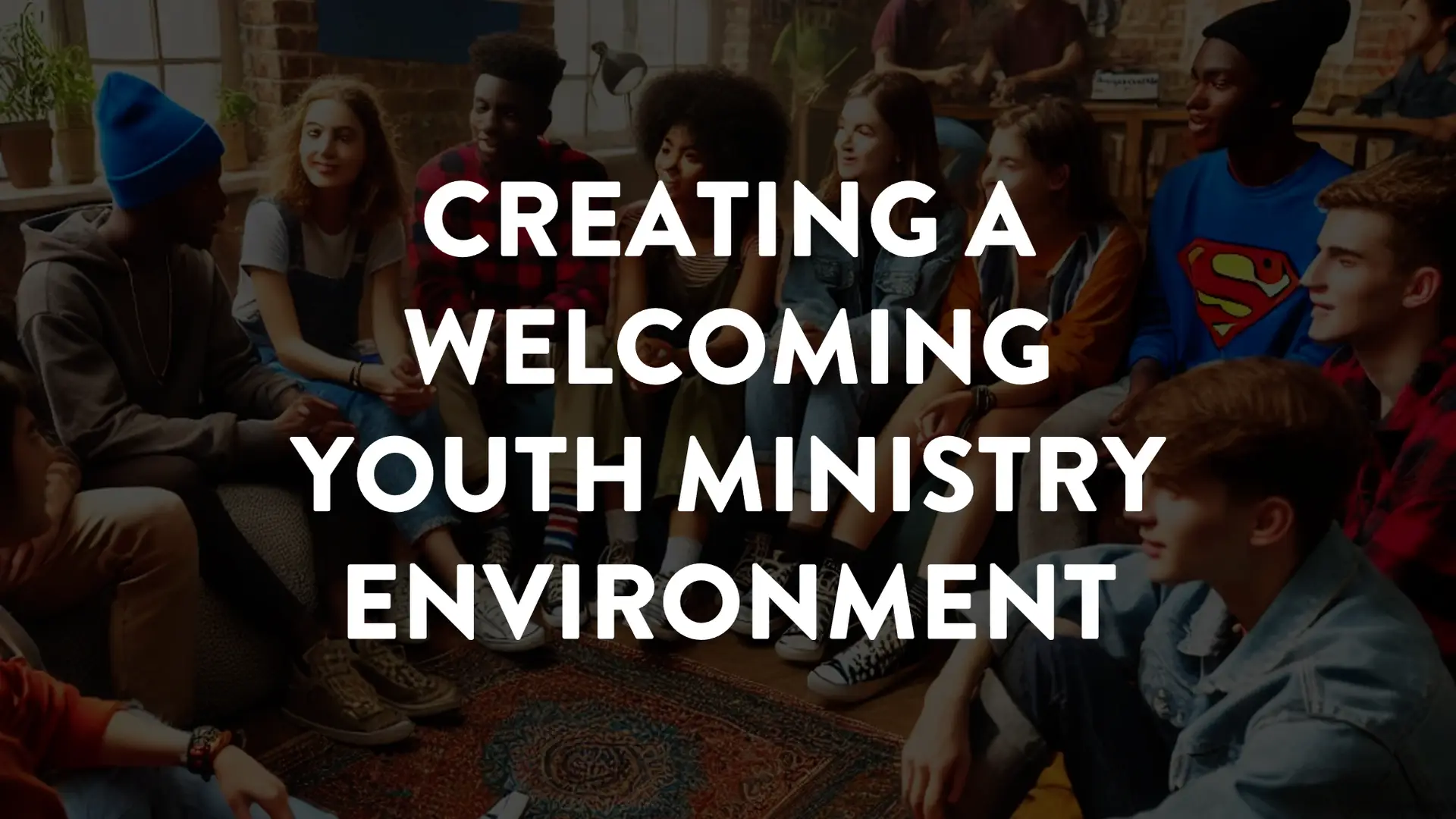 youth group students interacting in a welcoming manner