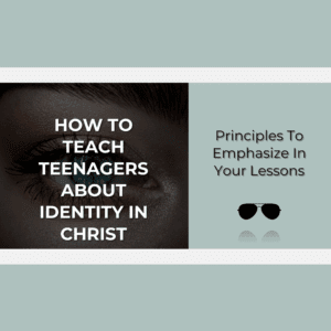 G Shades blog post image for "How To Teach Teenagers About Identity in Christ on a darkened image of an eye