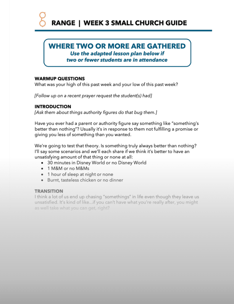 the G shades free trial has lesson plans for small church youth groups