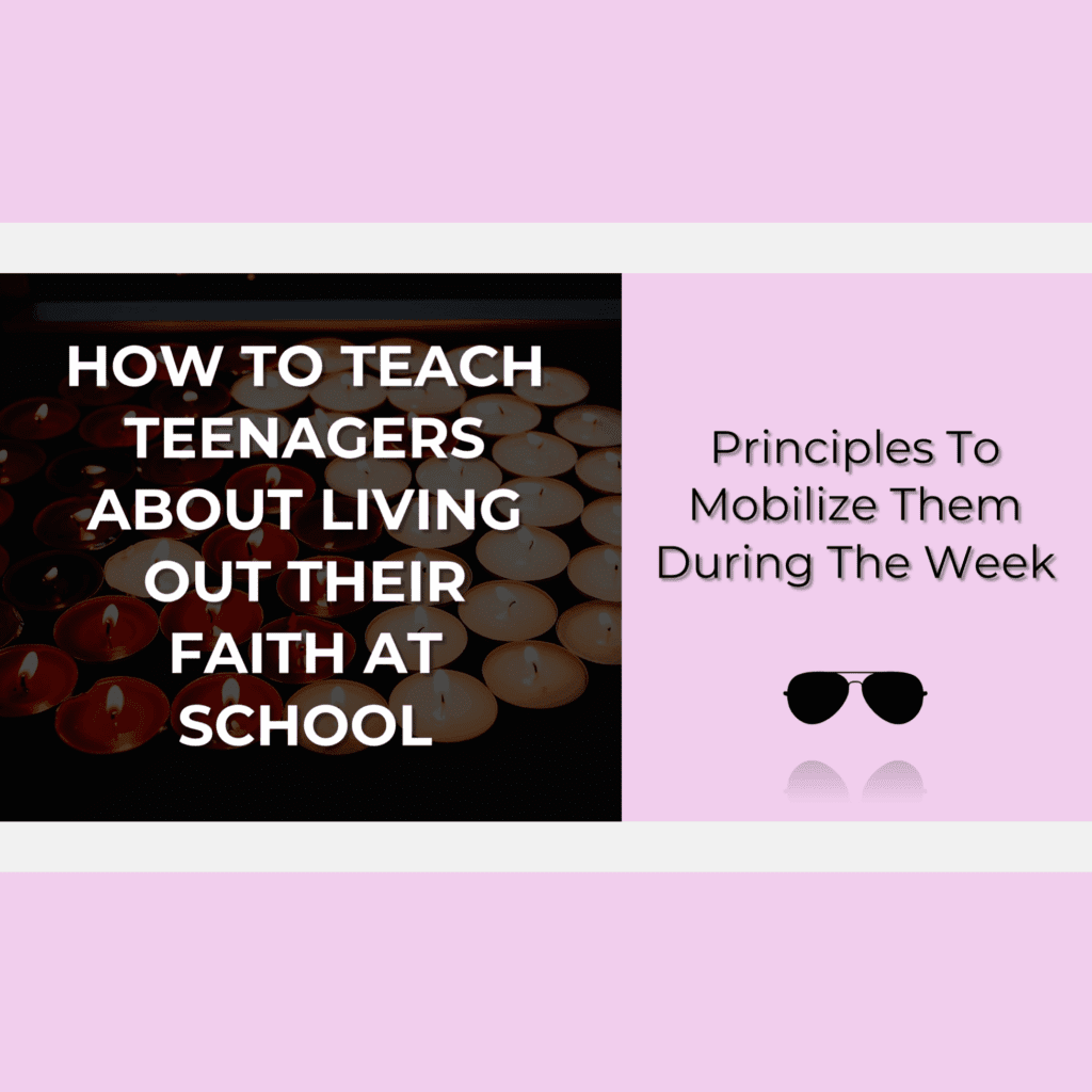blog post image "How To Teach Teenagers About Living Out Their Faith at School -- principles to mobilize them during the week" featuring a darkened background of a ying yang pattern of candles