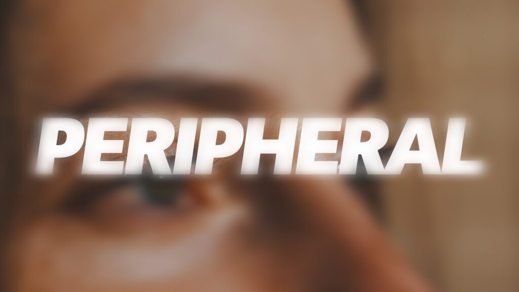 G Shades youth ministry series graphic "Peripheral" featuring a blurred face and the series title overlaid