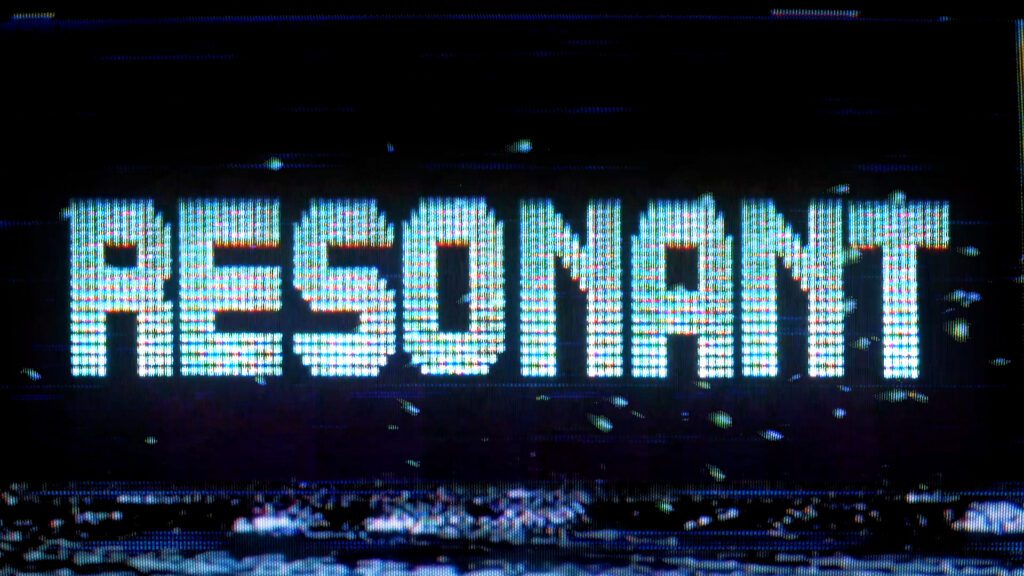 G Shades youth ministry series graphic "Resonant", featuring a dark, pixelated background with the series title overlaid