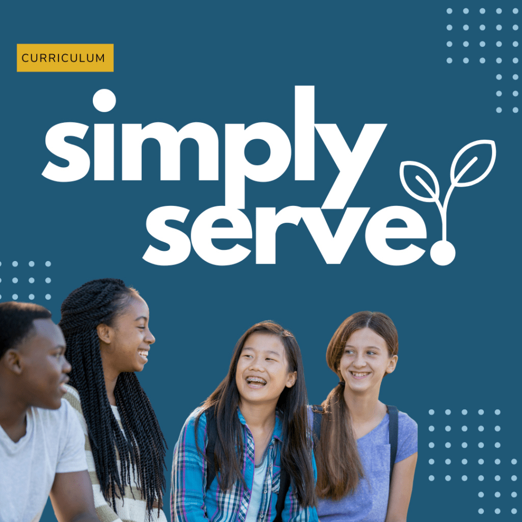 simply serve curriculum from small youth ministry featuring a group of happy teenagers